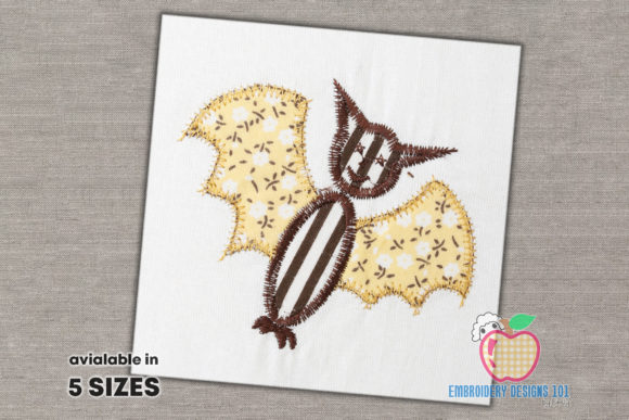 A Cute Halloween Bat Applique Design for Your Projects