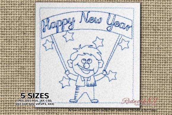 A Practical Review of the Man with New Year Signage Redwork Design
