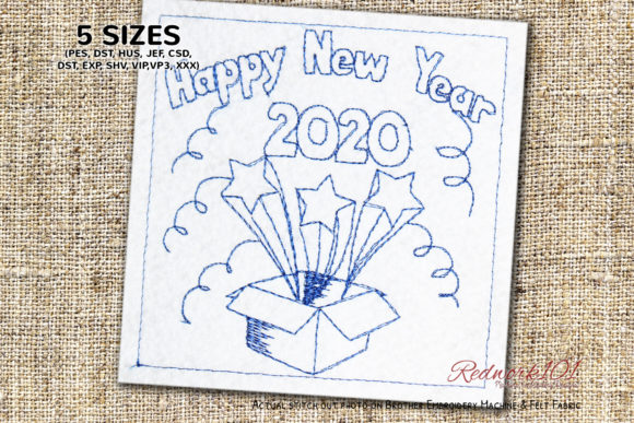 A Seasonal Embroidery Design Review: Open Gift Box with Star Balloons