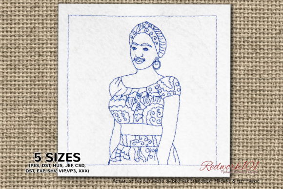 My Design Review of the African Girl Lineart Embroidery