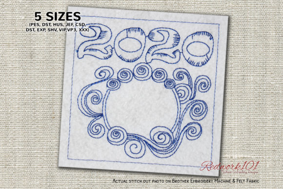 New Year Abstract Pattern Redwork: A Designer's Hands-On Review